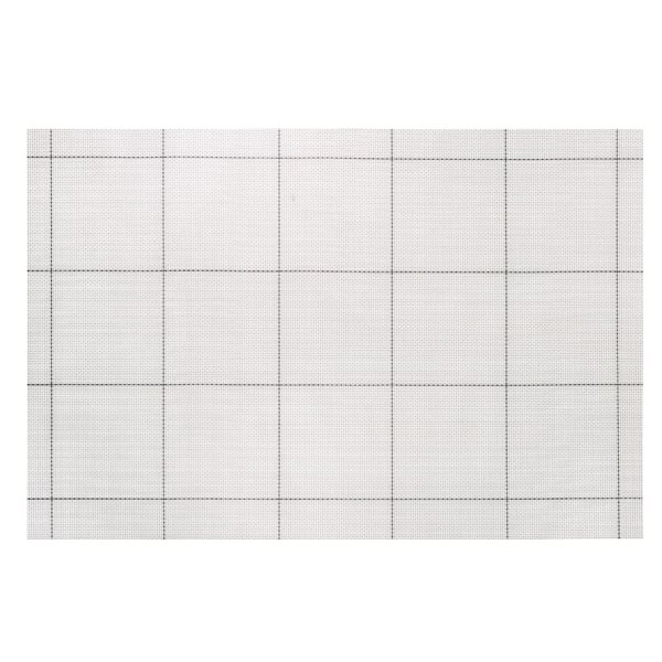 iH casadécor 4PC Woven Pvc Placemat Square Block White 12 X 18 - Set of 3