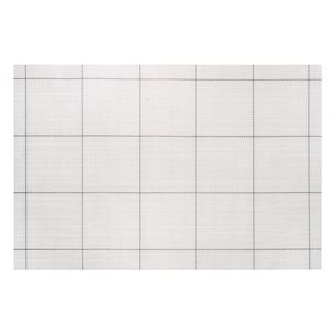 iH casadécor 4PC Woven Pvc Placemat Square Block White 12 X 18 - Set of 3