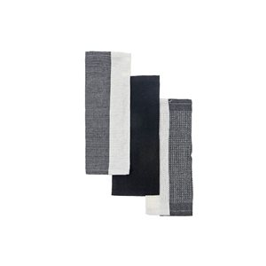 IH Casa Decor Dish Towel Set Of 3 PCs Block Print Black