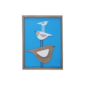 iH casadécor Wooden Framed Triple Bird Sign