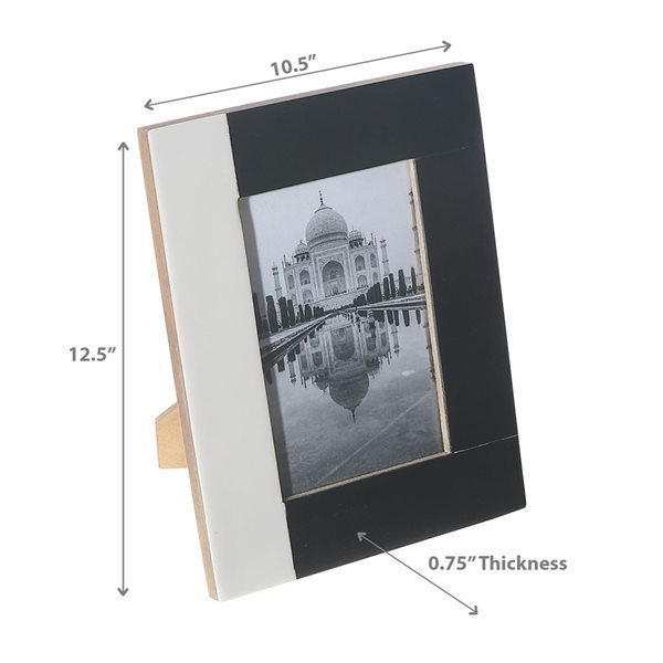 iH casadécor 8X10 Black & White Inlay Photo Frame