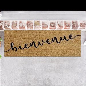 Tapis d'entrée IH Casa Decor en fibre de coco «Bienvuemue» 10 X 30