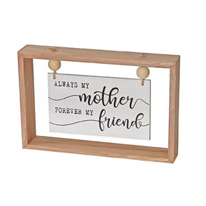 iH casadécor Framed Hanging Wood Sign Mother Forever My Friend