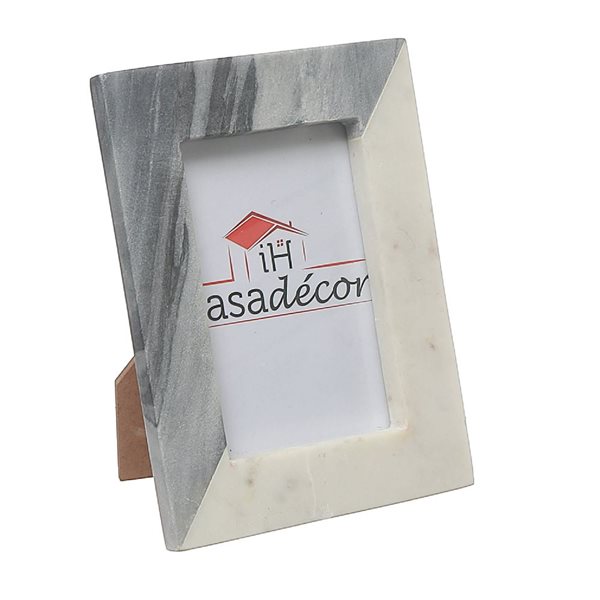 iH casadécor 4X6 Marble White & Grey Picture Frame