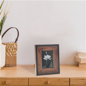 Cadre photo IH Casa Decor 5X7 finition noire et naturelle