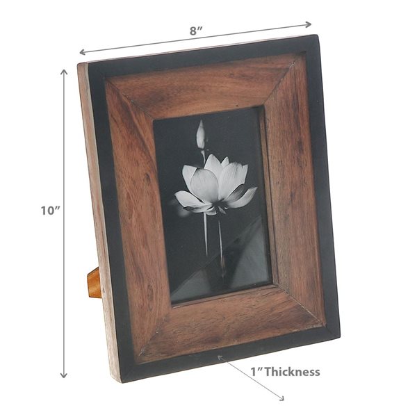 iH casadécor 5X7 Black & Natural Finish Photo Frame