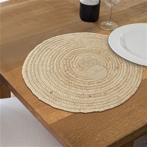 Lot de 12 napperons rond en jute tressé IH Casa Decor 14 x 14