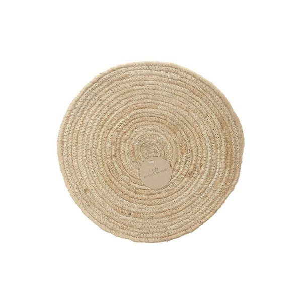 iH casadécor Plain Round Rope Jute Braided Placemat 14 X 14 - Set of 12