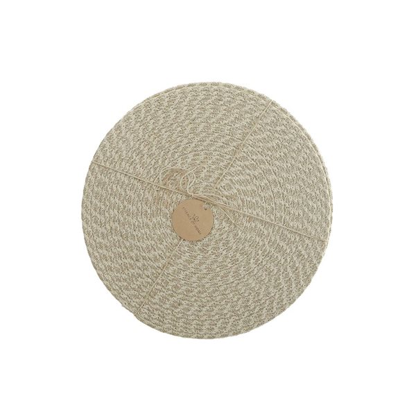 iH casadécor Wave Braided Round Placemat 15 X 15 - Set of 12