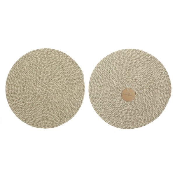 iH casadécor Wave Braided Round Placemat 15 X 15 - Set of 12