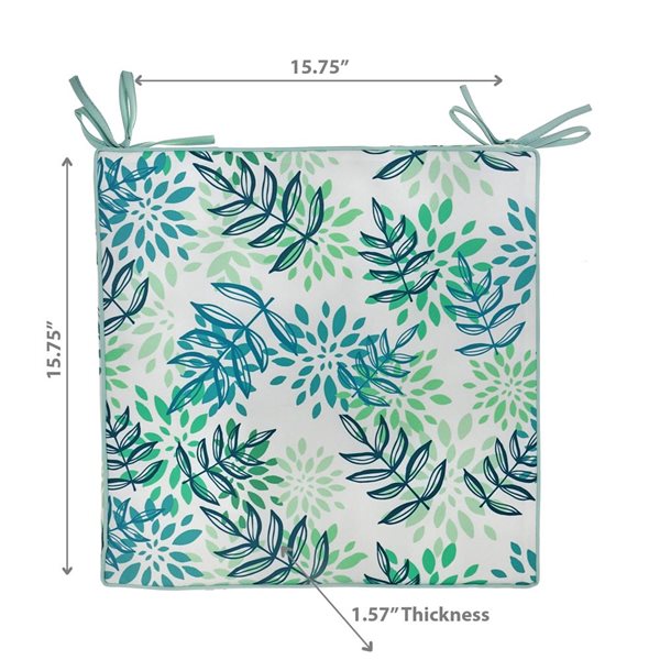 iH casadécor April Outdoor Chairpad Leaves - Set of 2