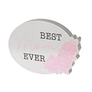 iH casadécor Wood Oval Block Decor Best Mom Ever