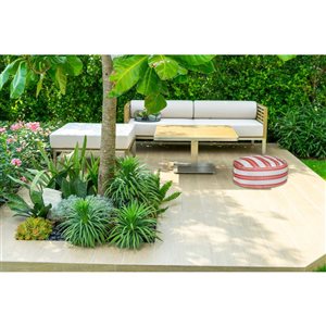 Pouf gonflable d'extérieur Boston Cabana Stripe par IH Casa Decor orange 22 x 22