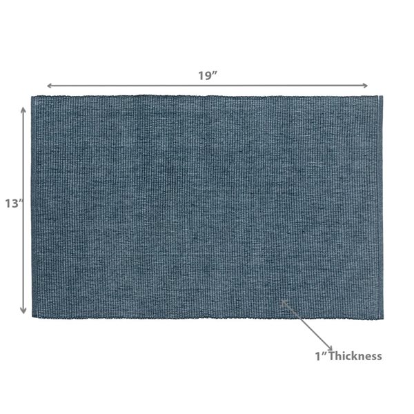 iH casadécor Chambray Ribbed Placemat Denim Blue 13 X 19 - Set of 12