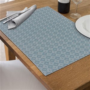 Lot de 12 napperons en coton IH Casa Decor à motifs géométriques 12 x 18