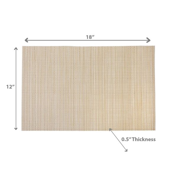 Lot de 12 napperons en vinyle IH Casa Decor en lin naturel 12 x 18