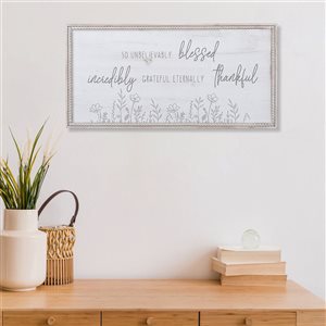 Panneau en bois encadré IH Casa Decor «So Unbelievably Blessed»