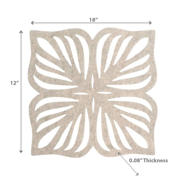 iH casadécor Cutout Leaf Placemat Beige 12 X 18 - Set of 12