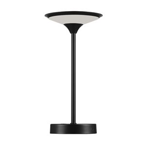 Globe Electric Novogratz 2-in 1.5W Frosted Diffuser Matte Black LED Integrated Outdoor Table Lamp - Rechargeable