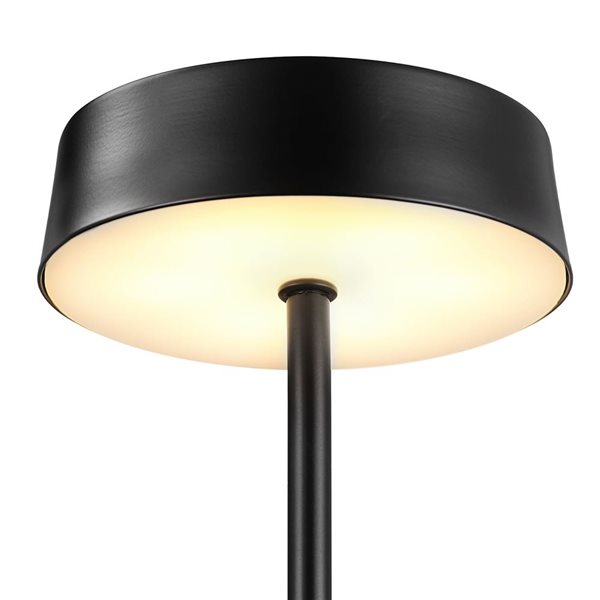 Lampe de table d'extérieur rechargeable à DEL noir mat Globe Electric 12 po 1,5 W à interrupteur marche/arrêt tactile