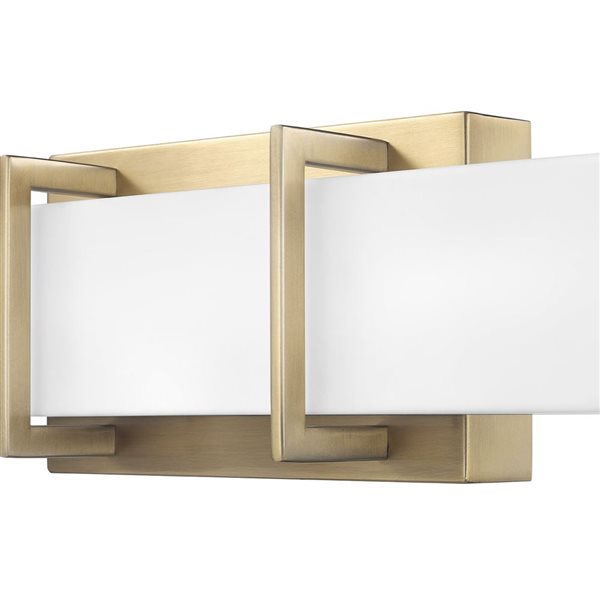 Globe Electric 24-in Dimming Wall Mount LED Colour Adjustable Matte Brass Vanity Light with White Frosted Diffuser