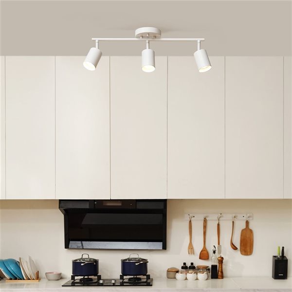 Globe Electric 21-in 3-Light Track Lighting with Pivoting Shades - Matte White