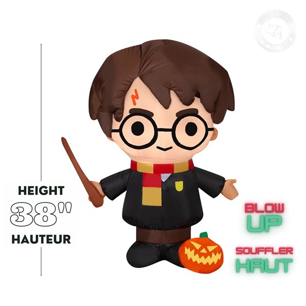 Gemmy 38-in H LED Lighted Harry Potter with Jack-O'-Lantern and Wand Halloween Inflatable