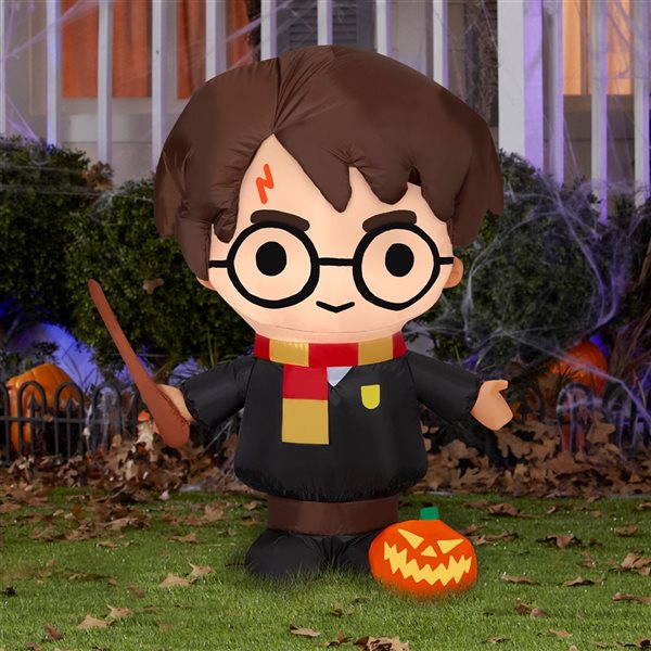 Gemmy 38-in H LED Lighted Harry Potter with Jack-O'-Lantern and Wand Halloween Inflatable