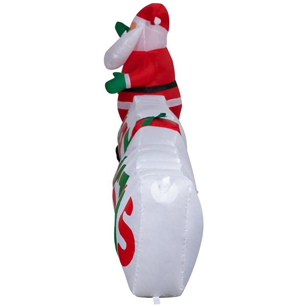 Gemmy 108 L x 37-in H LED Lighted "Merry Christmas" Sign with Santa Claus Christmas Inflatable