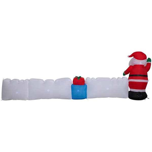 Gemmy 108 L x 37-in H LED Lighted "Merry Christmas" Sign with Santa Claus Christmas Inflatable