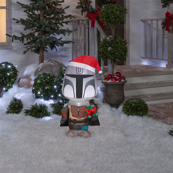 Gemmy 42-in H LED Lighted The Mandalorian with Gift Box Christmas Inflatable