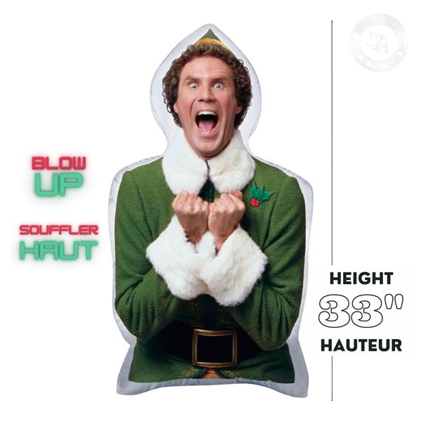 Gemmy 33-in H LED Lighted Photorealistic Buddy the Elf CarBuddy Christmas Inflatable