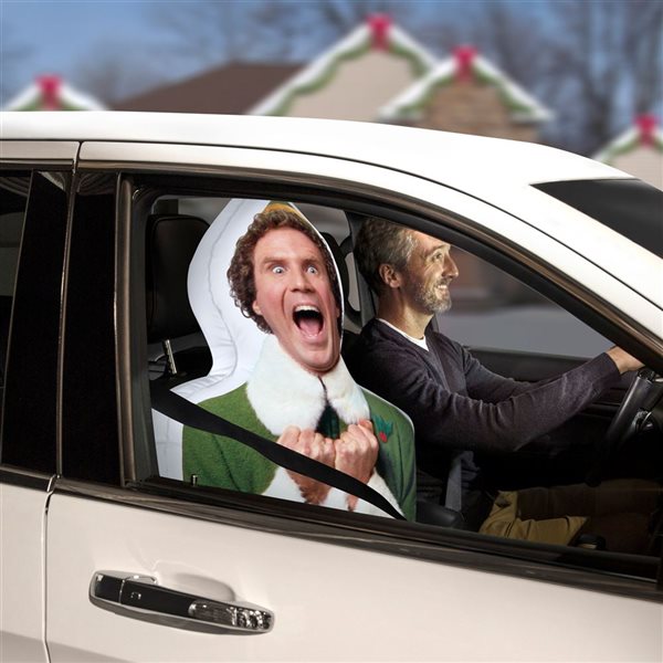 Gemmy 33-in H LED Lighted Photorealistic Buddy the Elf CarBuddy Christmas Inflatable