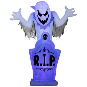 Gemmy 60-in H Ghost and Tombstone Halloween Inflatable w/ Flickering Black Lights