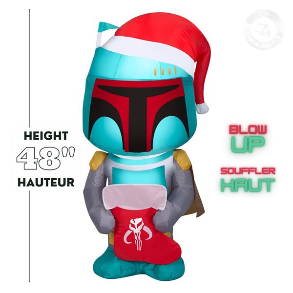 Gemmy 48-in H LED Lighted Boba Fett with Stocking Christmas Inflatable