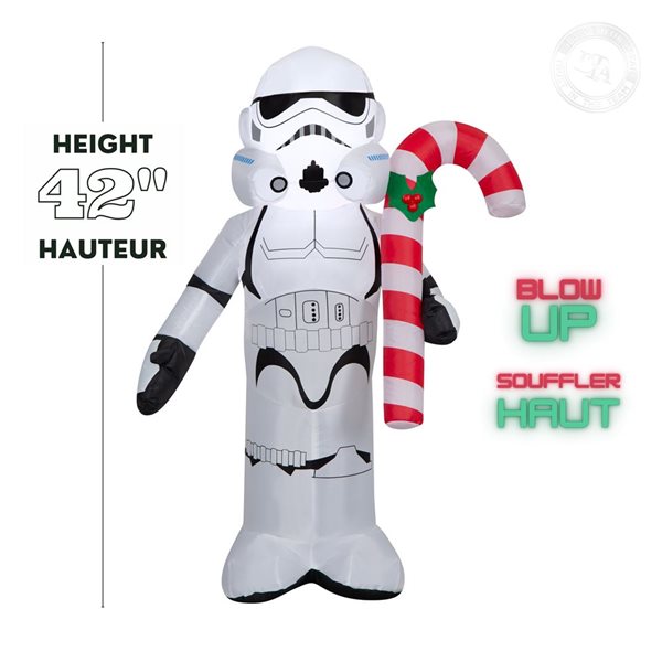 Gemmy 42-in H LED Lighted Stormtrooper with Candy Cane Christmas Inflatable