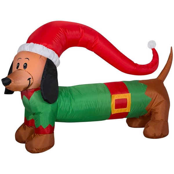 Gemmy 48 L x 32-in H LED Lighted Weiner Dog Christmas Inflatable