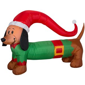 Gemmy 48 L x 32-in H LED Lighted Weiner Dog Christmas Inflatable