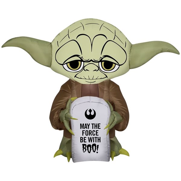 Gemmy 36-in H LED Lighted Yoda with Tombstone Halloween Inflatable