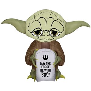 Gemmy 36-in H LED Lighted Yoda with Tombstone Halloween Inflatable