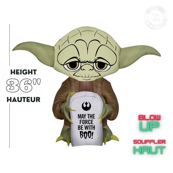 Gemmy 36-in H LED Lighted Yoda with Tombstone Halloween Inflatable