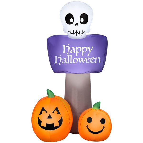 Gemmy 54-in H LED Lighted Happy Halloween Inflatable Sign