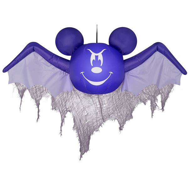 Gonflable d’Halloween avec lumières DEL de Gemmy 54 L. x 37 po h. Mickey Mouse chauve-souris avec lumières clignotantes