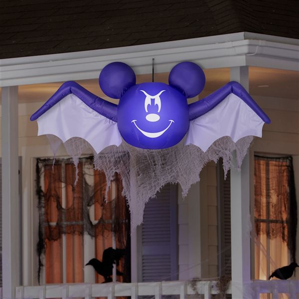 Gemmy 54 L x 37-in H LED Lighted Mickey Mouse Bat Halloween Inflatable with Blinking Lights