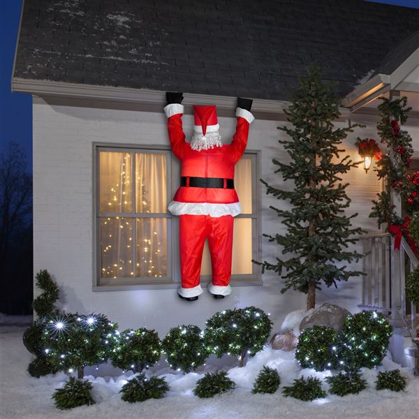 Gemmy 78-in H LED Lighted Realistic Roof-Hangin' Santa Christmas Inflatable