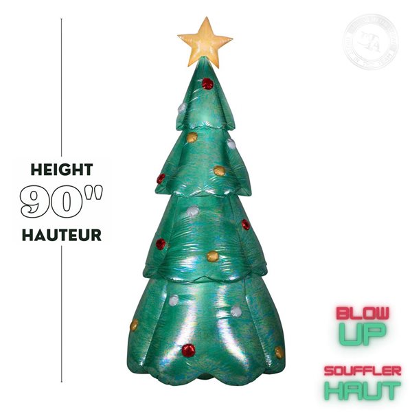 Gemmy 90-in H LED Lighted Inflatable Iridescent Christmas Tree