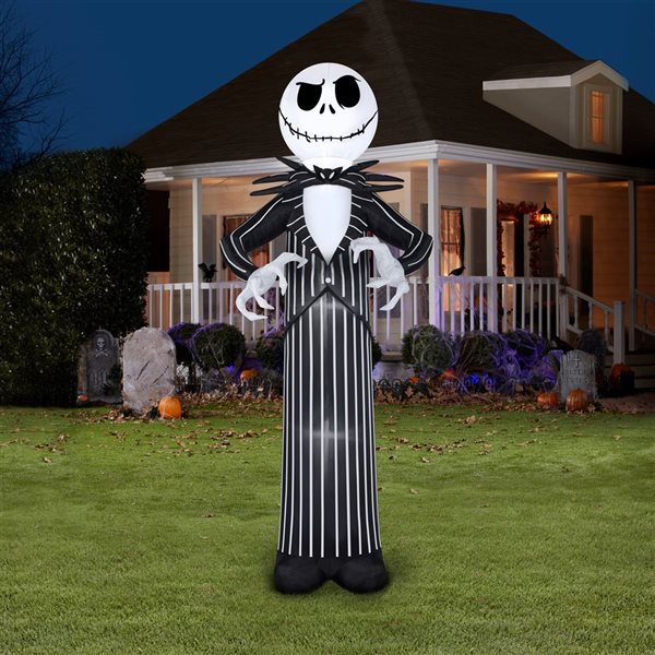 Gonflable d’Halloween avec lumières DEL de Gemmy 120 po h. Géant Jack Skellington