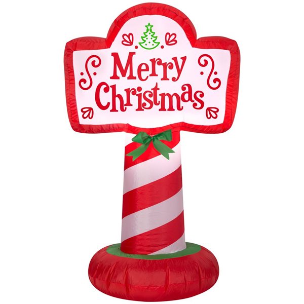 Gemmy 42-in H LED Lighted Merry Christmas Inflatable Sign