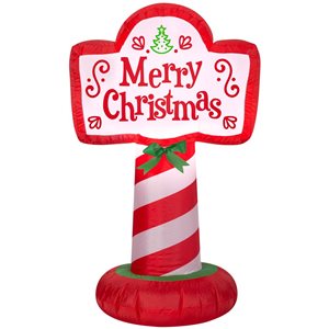 Gemmy 42-in H LED Lighted Merry Christmas Inflatable Sign