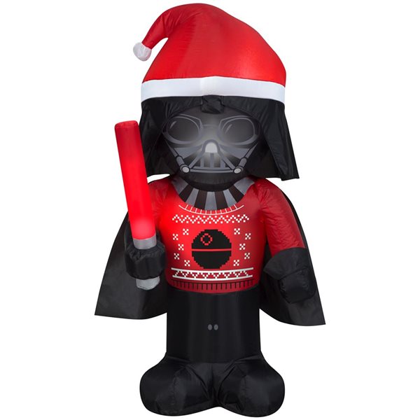 Gemmy 42-in H LED Lighted Darth Vader in Ugly Sweater Christmas Inflatable